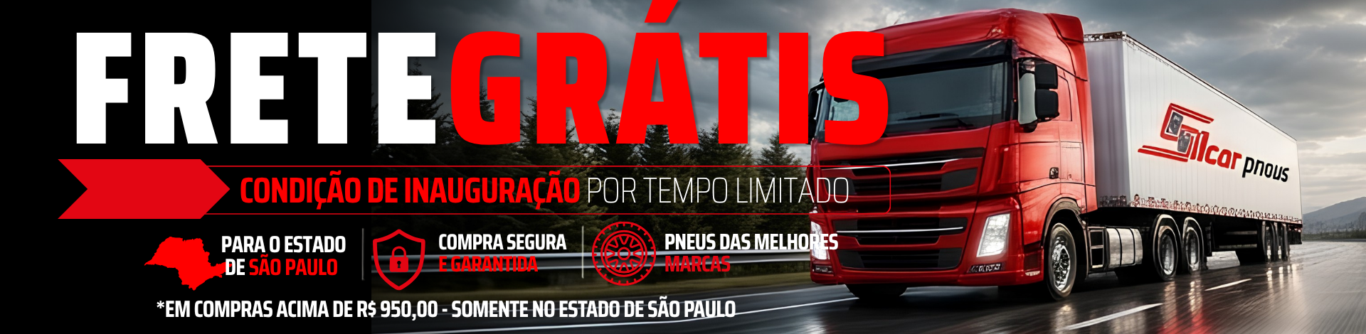 Frete Grátis compras acima de 950 reais
